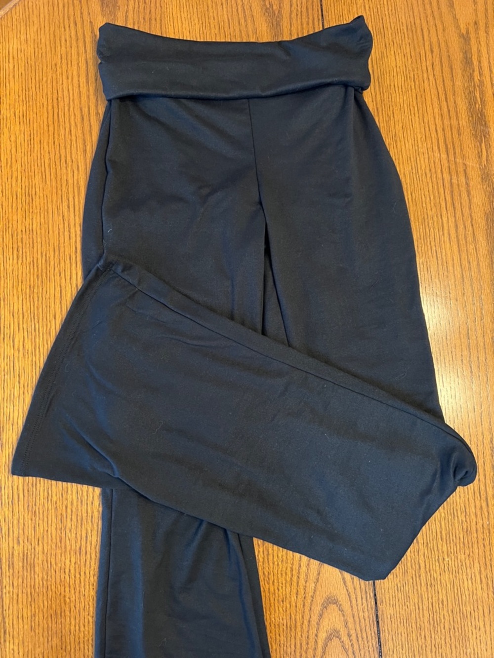 Black Fold-Over Waist Lounge Pants